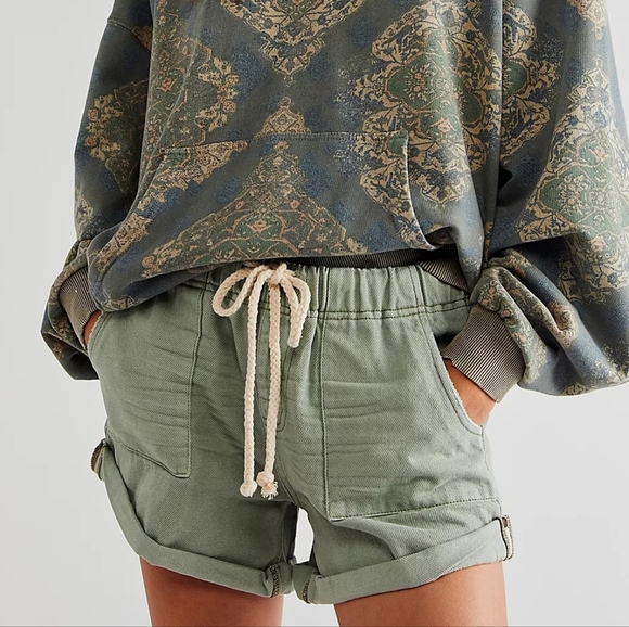 Free People X One Teaspoon Shabby Bandit Shorts - Faded Khaki - Picture 1 of 10